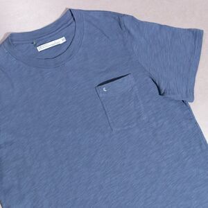 Criquet Slub Upland Cotton Blue Pocket Short Sleeve T-Shirt Men's Size Large